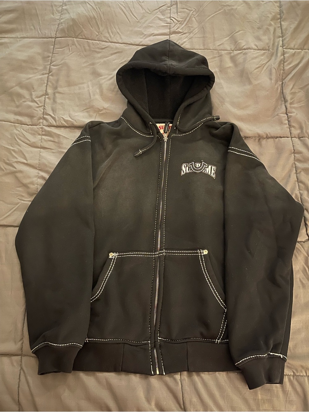 Supreme x True Religion Black Rhin Zip-Up Hoodie Size L